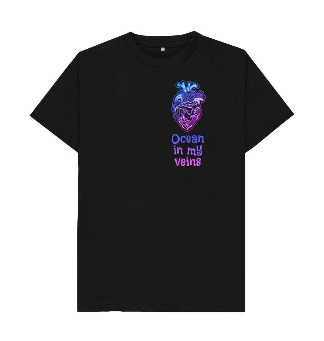 Black Men's Basic T-shirt \"Ocean in my veins\"