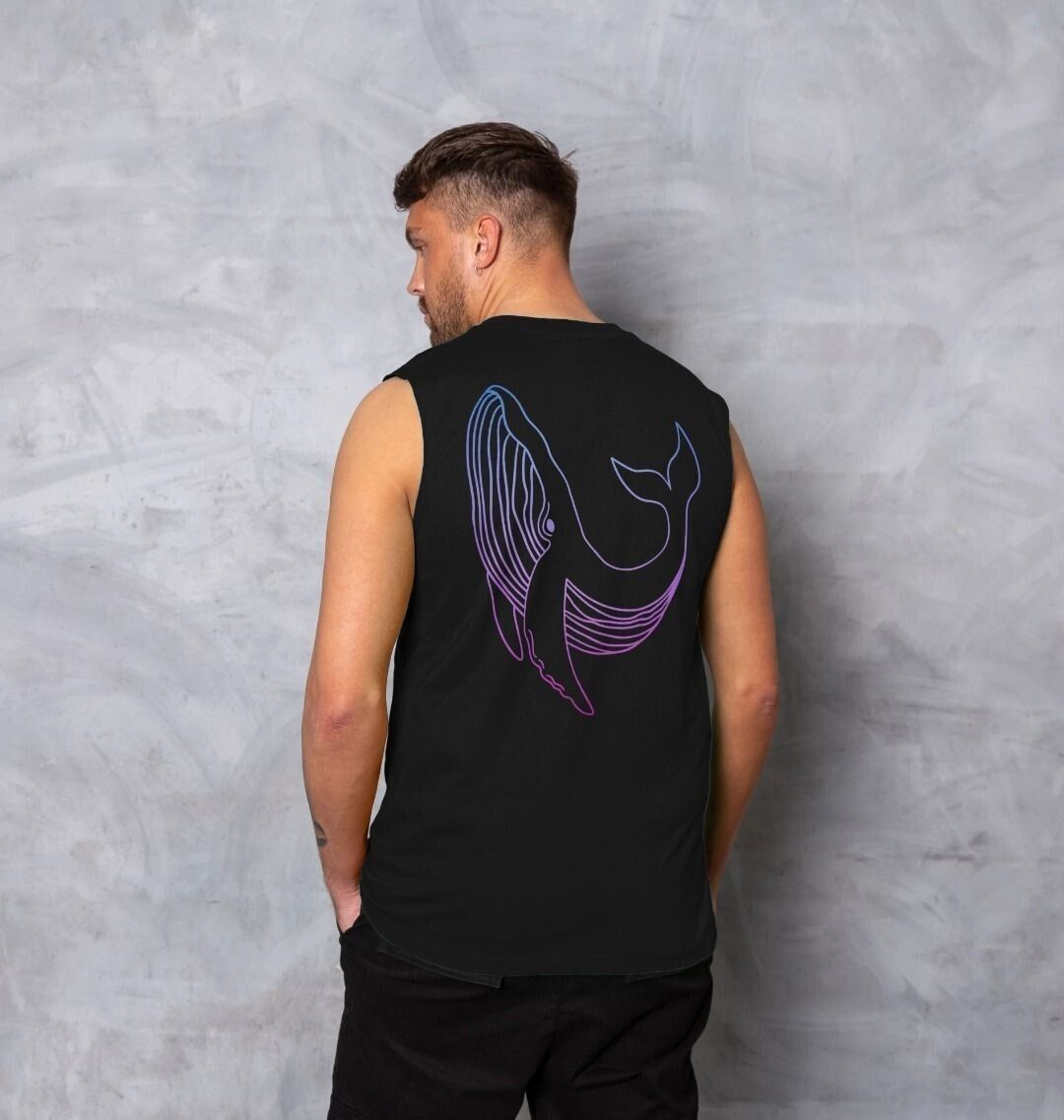 Black Men's Vest "Ocean in my veins" back