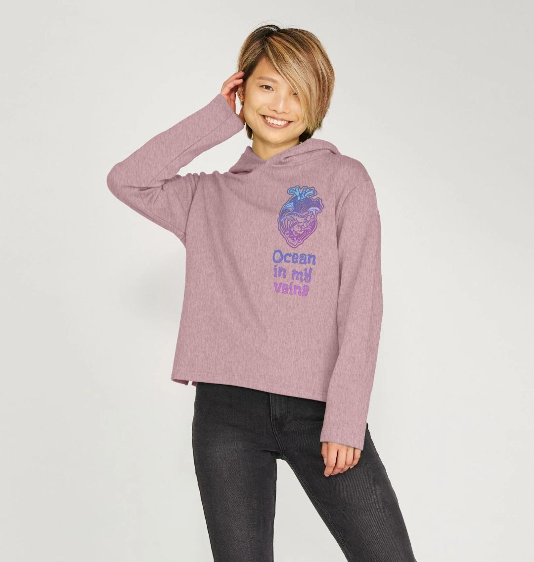 Sunset Pink Women's Redmill Fit Hoodie "Ocean in my veins"