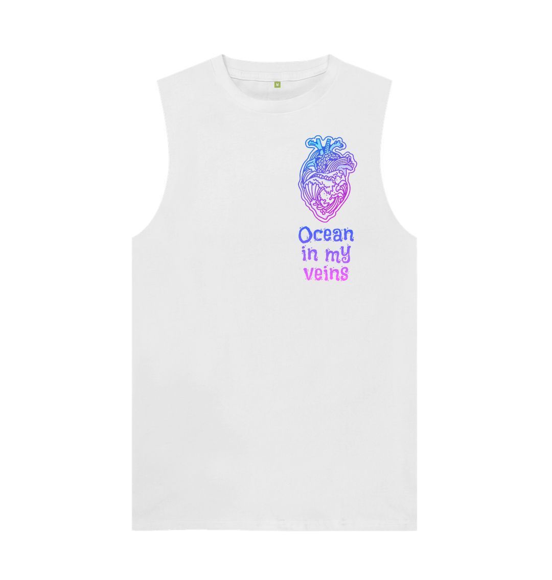 White Men's Vest \"Ocean in my veins\"