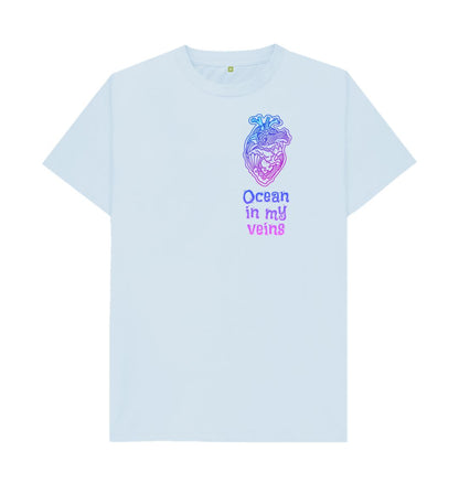 Sky Blue Men's Basic T-shirt \"Ocean in my veins\"