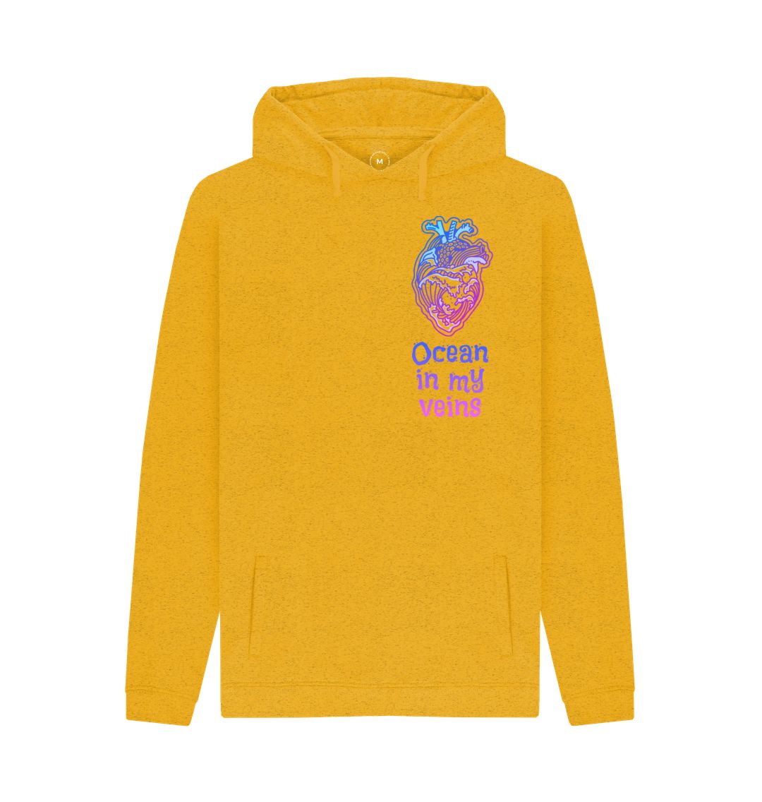 Sunflower Yellow Men's Remill Hoodie \"Ocean in my veins\"