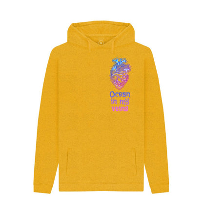 Sunflower Yellow Men's Remill Hoodie \"Ocean in my veins\"