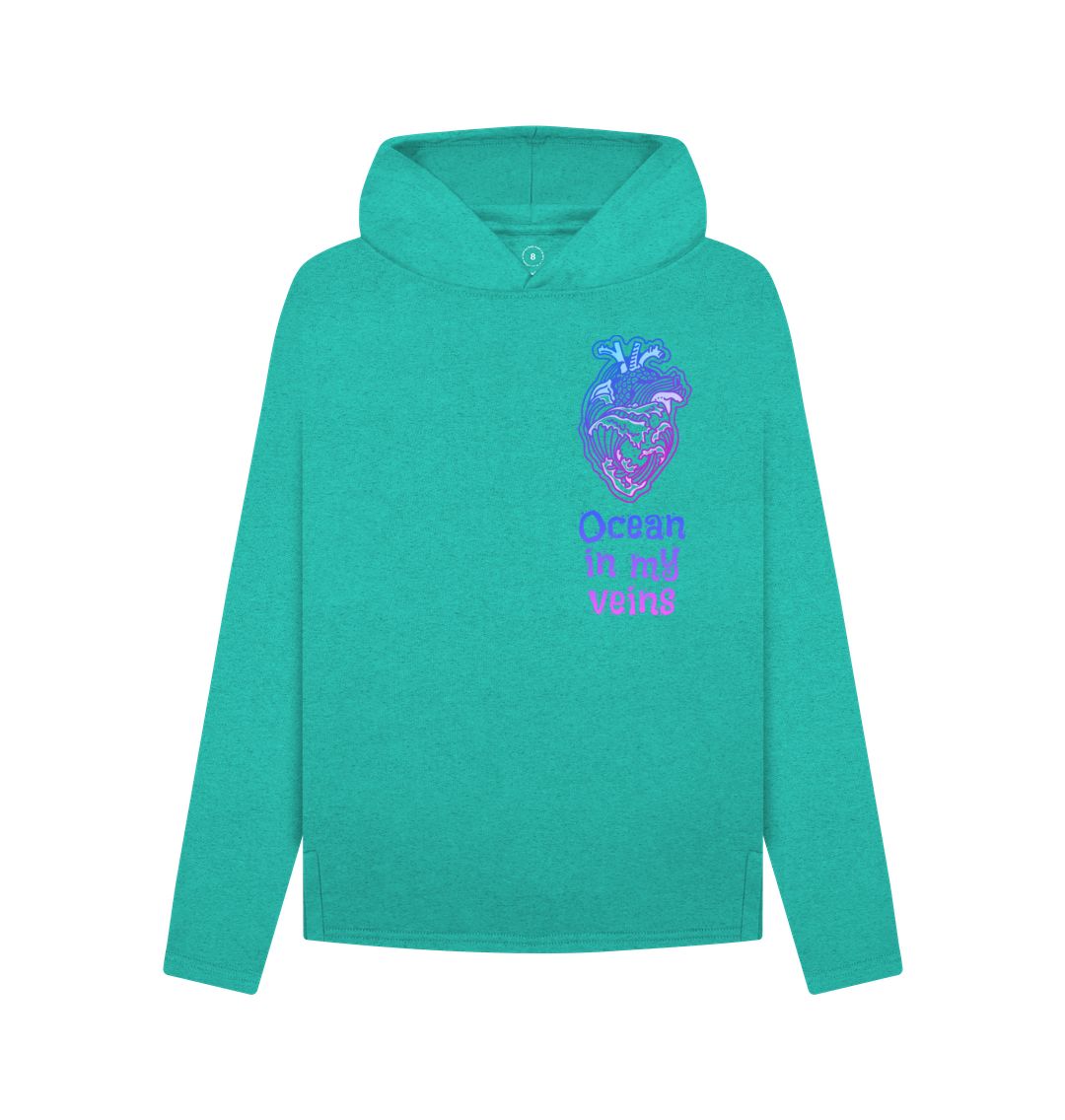 Seagrass Green Women's Redmill Fit Hoodie \"Ocean in my veins\"