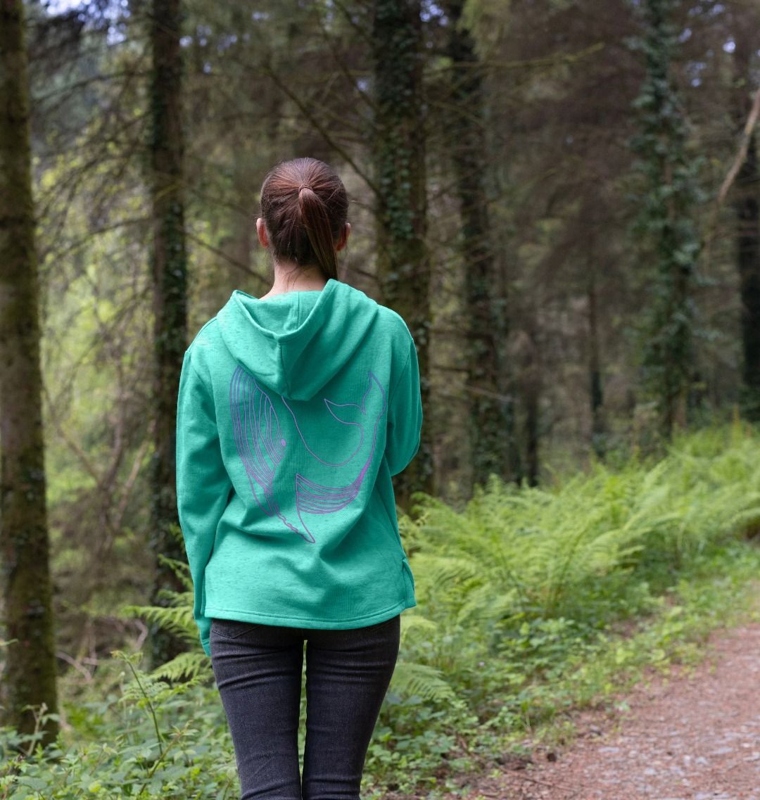 Seagrass Green Women's Redmill Fit Hoodie "Ocean in my veins" back