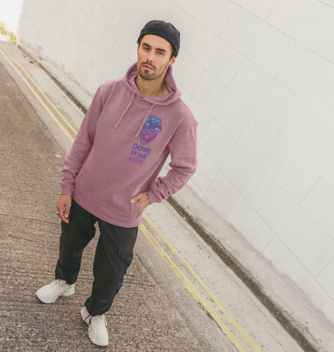 Sunset Pink Men's Remill Hoodie "Ocean in my veins"