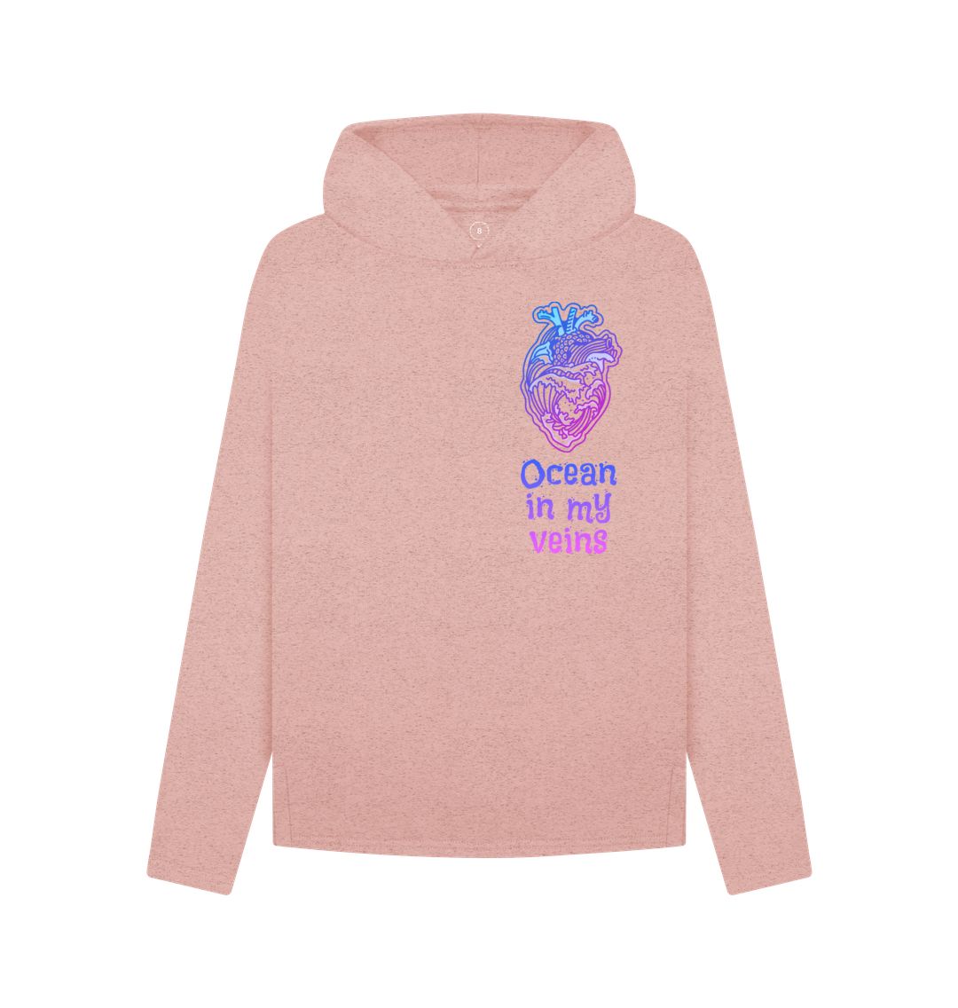 Sunset Pink Women's Redmill Fit Hoodie \"Ocean in my veins\"