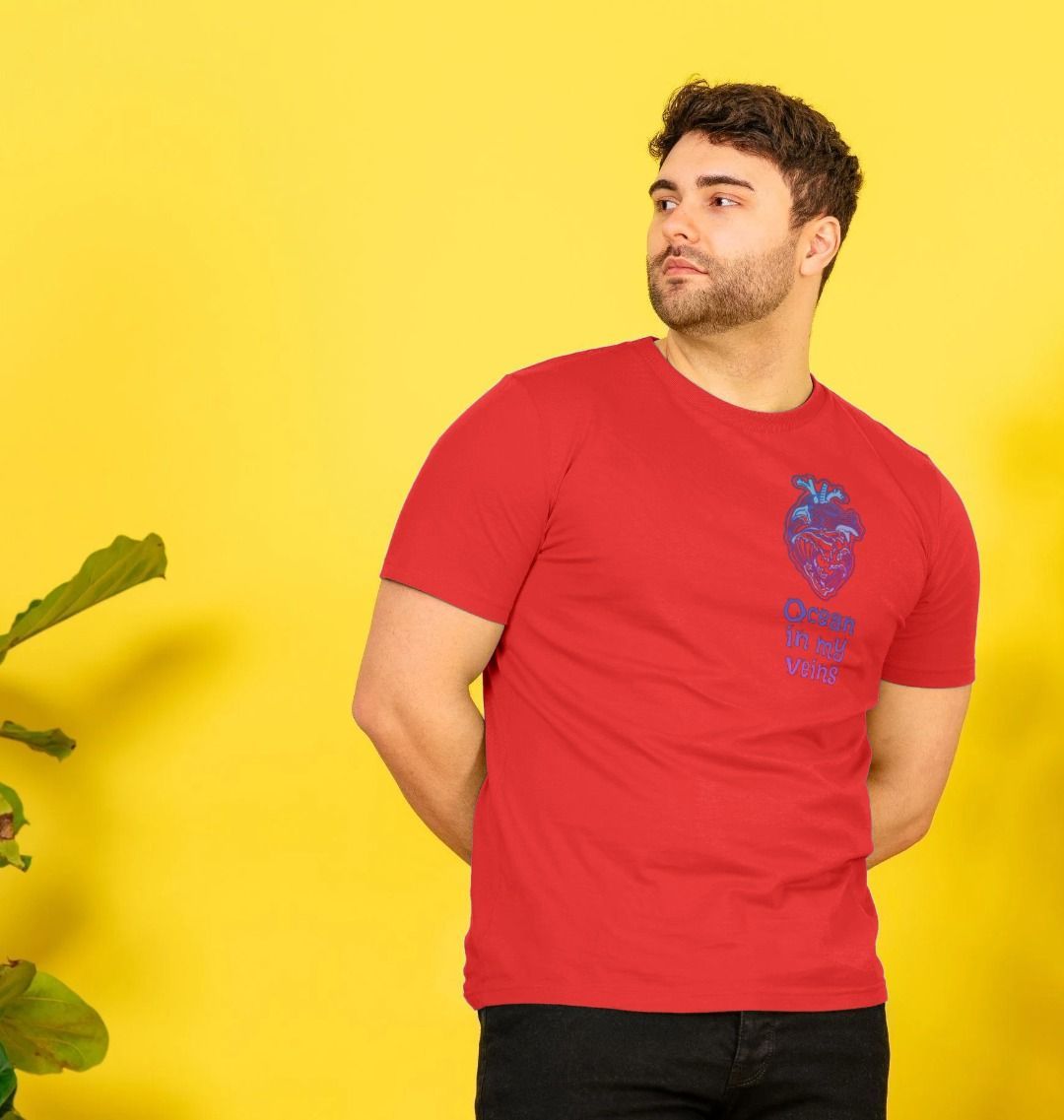 Red Men's Basic T-shirt "Ocean in my veins"