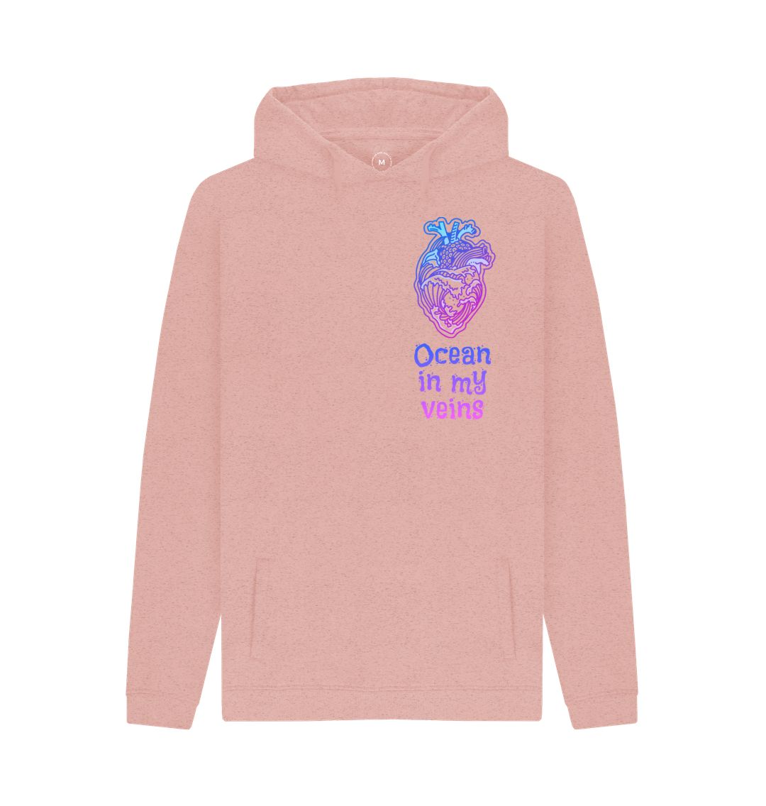 Sunset Pink Men's Remill Hoodie \"Ocean in my veins\"