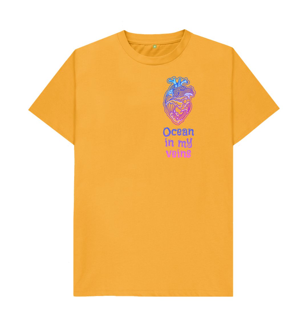 Mustard Men's Basic T-shirt \"Ocean in my veins\"