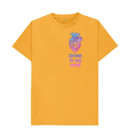 Mustard Men's Basic T-shirt \"Ocean in my veins\"