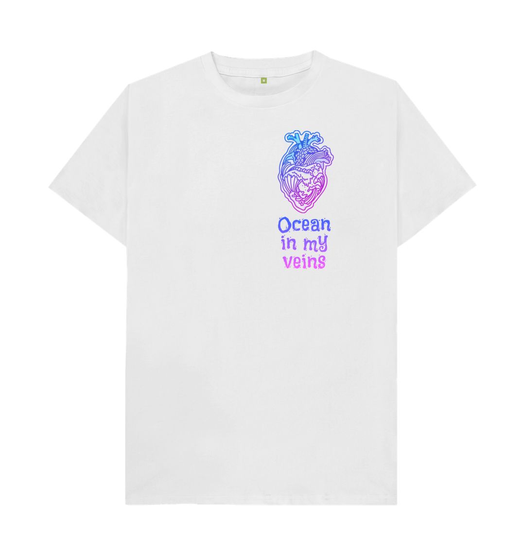 White Men's Basic T-shirt \"Ocean in my veins\"