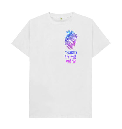 White Men's Basic T-shirt \"Ocean in my veins\"